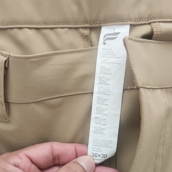 Fabletics Tan Casual Pants. The Only Pant Slim Fit - Picture 3 of 7